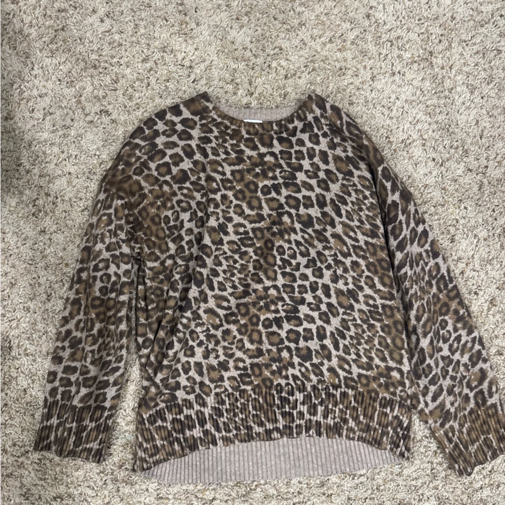 Cotton On Brown Leopard Print Women's Sweater